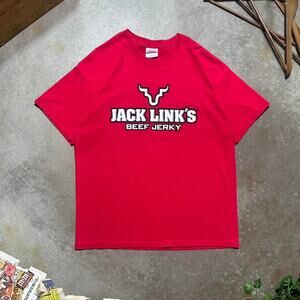 Vintage Y2K Jack Links Beef Jersey "Feed Your Wild Side" Tee Mens XL Red Shirt